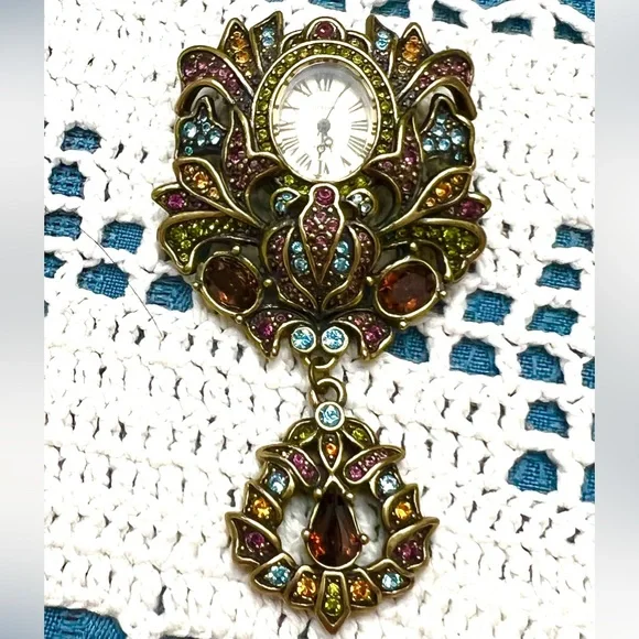 Heidi Daus RARE Watch Fob Brooch “Fob-ulous” a Horologist dream come true!